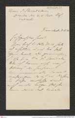 Nachlass Franz Steindachner, Brief von Kurt? Langfurt? an Franz Steindachner (08.02.1880), Inv.Nr. 289.01, Seite 1